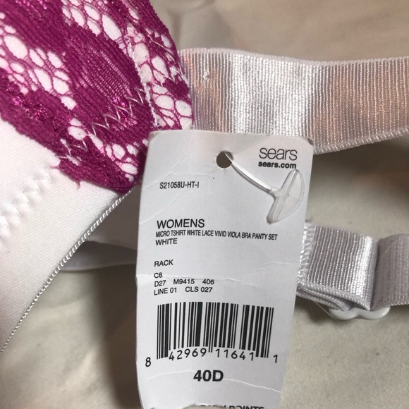 NWT Sears 40D White & Purple Lace - Picture 4 of 4